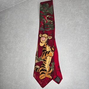 Disney Pooh Tie Racks Tigger Silk Necktie Made In Italy Fun‎ Retro